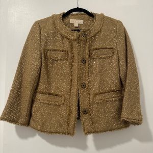 Vintage Michael Kors Gold Sequin Tweed Jacket